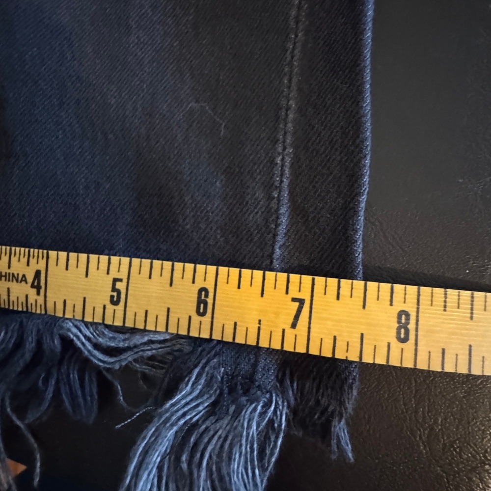 We The Free Jeans Maggie Mid Rise Straight Black 24 Distressed Frayed Button Fly - Picture 12 of 12